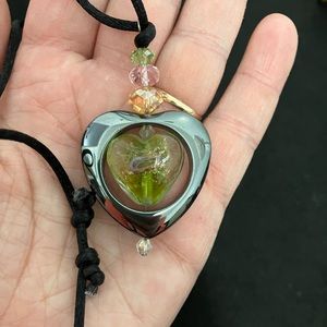 Hematite heart necklace